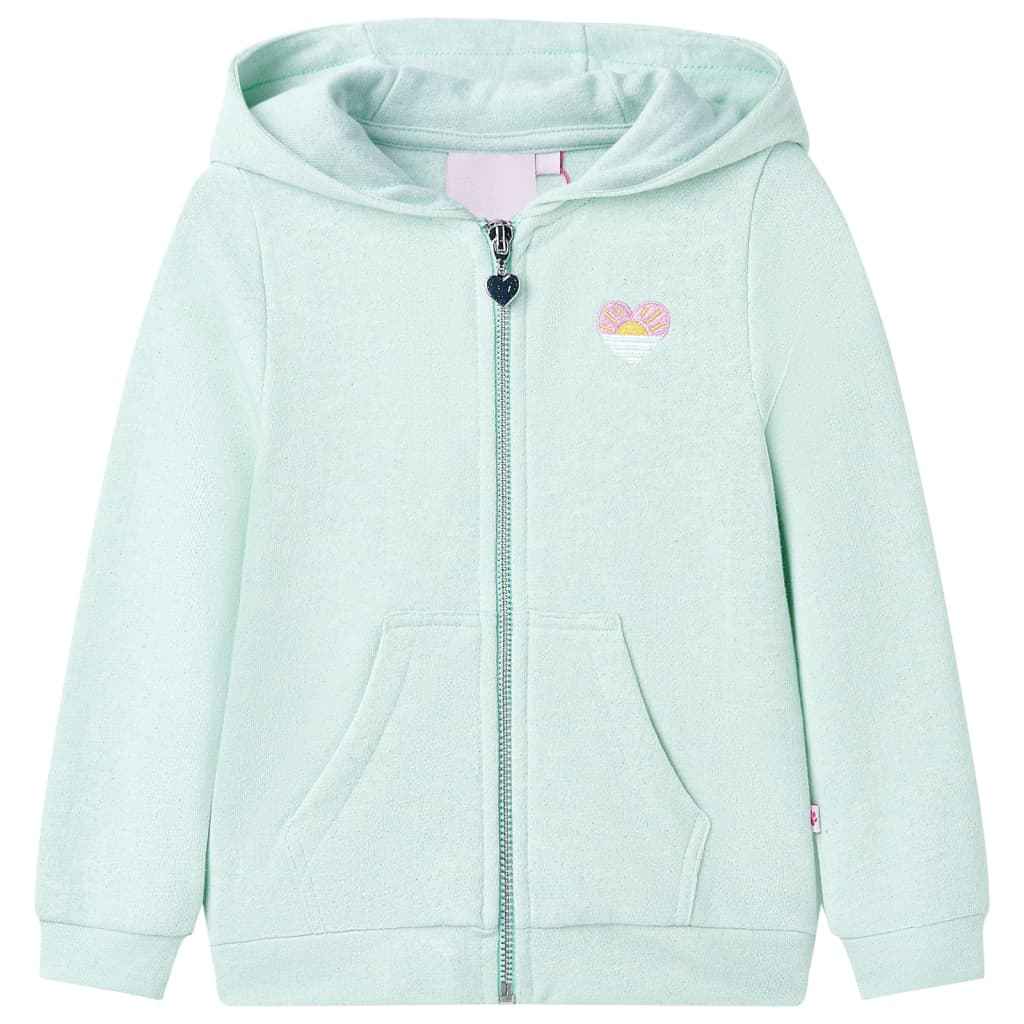 Sweatshirt para criança com capuz e fecho mistura de rosa claro 92